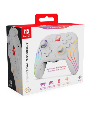 Pdp Afterglow Wave Biały Usb Gamepad Analogowa/Cyfrowa Nintendo Switch, Nintendo Switch Lite, Nintendo Switch Oled