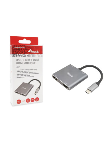 Equip 133484 Stacja Dokująca Przewodowa Usb 3.2 Gen 1 (3.1 Gen 1) Type-C Srebrny