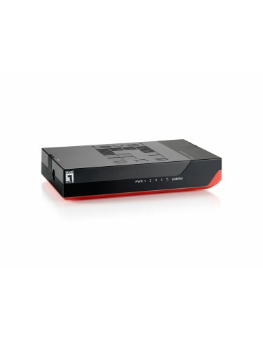 Levelone Gsw-0507 Przełącznik Sieciowy Nie Zarządzany Gigabit Ethernet (10/100/1000) Czarny, Czerwony