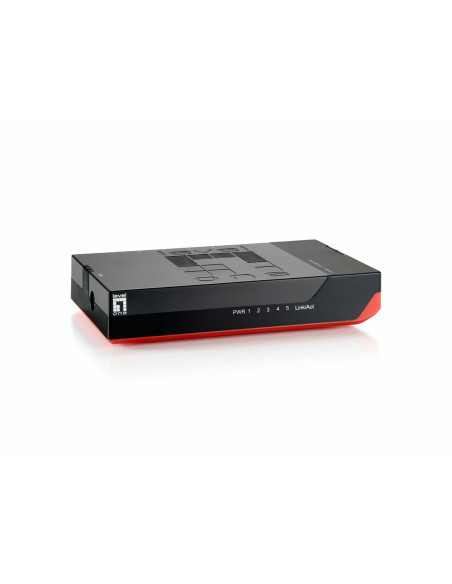 Levelone Gsw-0507 Przełącznik Sieciowy Nie Zarządzany Gigabit Ethernet (10/100/1000) Czarny, Czerwony