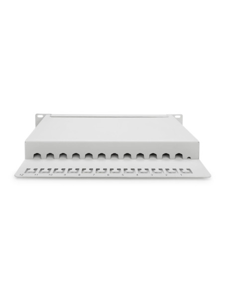 Digitus Panel Krosowy (Patch Panel) 10'' 12X Rj45, Lsa Poziom, Kat.6A, Ekranowany, 1U, Szary, Prowadnica Kabli