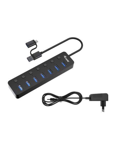 Equip 128965 Huby I Koncentratory Usb 3.2 Gen 1 (3.1 Gen 1) Type-A 5000 Mbit/S Czarny
