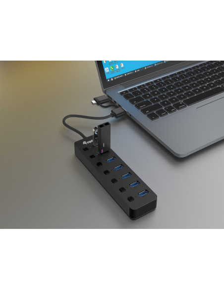Equip 128965 Huby I Koncentratory Usb 3.2 Gen 1 (3.1 Gen 1) Type-A 5000 Mbit/S Czarny