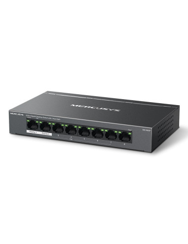 Mercusys Ms108Gp Łącza Sieciowe Zarządzany Gigabit Ethernet (10/100/1000) Obsługa Poe Czarny