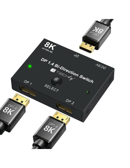 Techly Idata-Dp-2Dp-8Kt Przełącznik Wideo Displayport