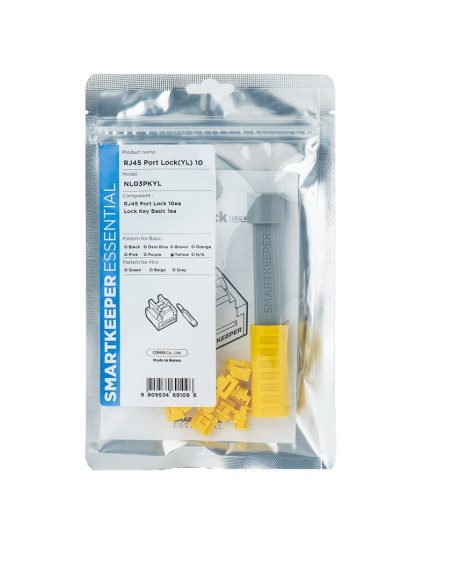 Smartkeeper Nl03Pkyl Bloker Portów Blokada Portu + Klucz Rj-45 Żółty 1 Szt.