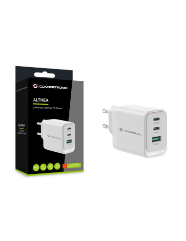 Conceptronic Althea21W65 Ładowarka Do Urządzeń Przenośnych Uniwersalne Biały Prąd Przemienny Szybkie Ładowanie Wewnętrzna