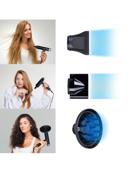 Eldom Suszarka Do Włosów Ht270 Brizo 2000W Technologia Super-Silent 3 Oziomy Nadmuchu,Jonozacja Funkcja Auto-Cleaning  Funkcj