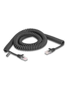 Delock Spiralny Kabel Rj45 Męski Na Męski Cat.5E 3 M Czarny