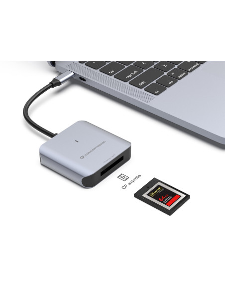 Conceptronic Bian08G Czytnik Kart Usb 3.2 Gen 2 Type-C Szary