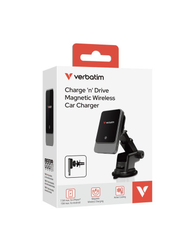 Verbatim Charge 'N' Drive Smartfon Czarny Usb Bezprzewodowe Ładowanie Szybkie Ładowanie Automatyczna