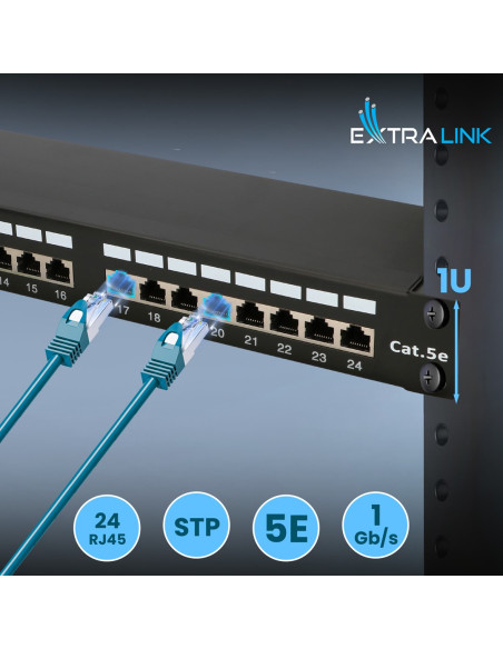 Extralink Patchpanel Cat5E Stp V2 24 Porty