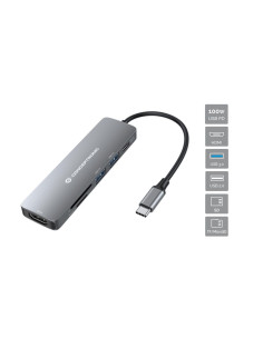 Conceptronic Donn11G Stacja Dokująca Przewodowa Usb 3.2 Gen 1 (3.1 Gen 1) Type-C Szary
