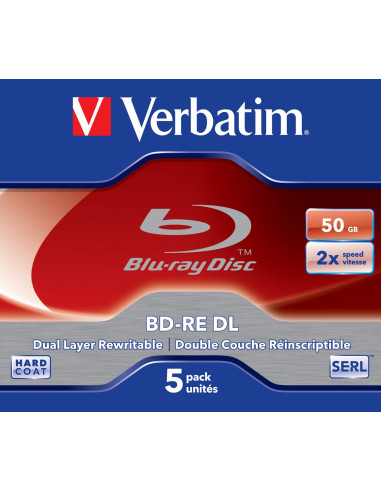 Verbatim Bd-Re Dl 50Gb 2 X 5 Pack Jewel Case 5 Szt.