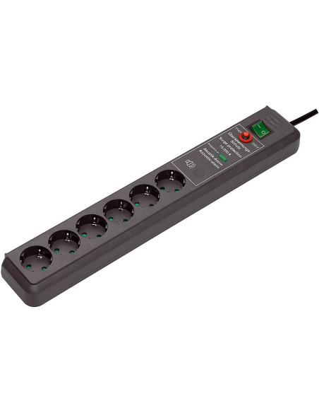 Brennenstuhl Secure-Tec Surge Protection 15.000 A Czarny 6 X Gniazdo Sieciowe 3 M