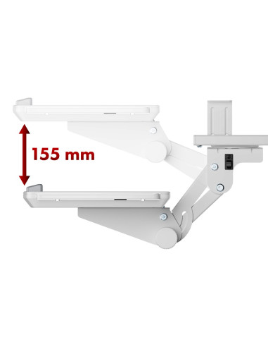 Uchwyt Na Klawiaturę Podbiurkowy Maclean, Regulowany, Max. 5Kg, Biały, Mc-156 W