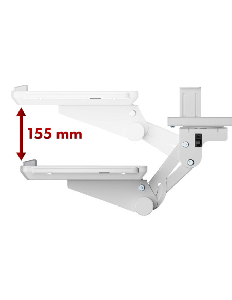 Uchwyt Na Klawiaturę Podbiurkowy Maclean, Regulowany, Max. 5Kg, Biały, Mc-156 W