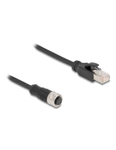 Delock M12 Kabel Adaptera Z Kodowaniem D 4-Pinowe Żeńskie Do Męski Rj45 O Długości 50 Cm 2
