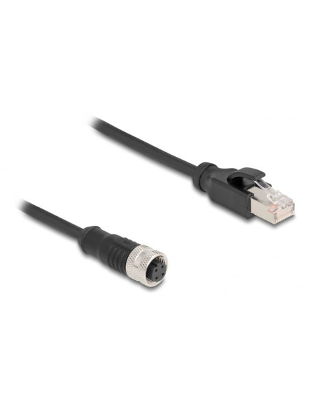 Delock M12 Kabel Adaptera Z Kodowaniem D 4-Pinowe Żeńskie Do Męski Rj45 O Długości 50 Cm