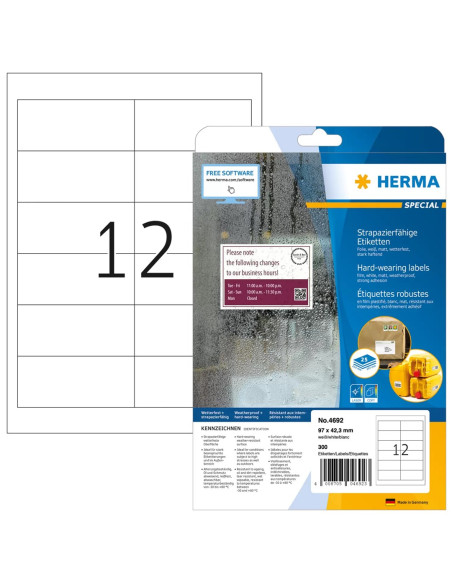 Herma 4692 Etykiet Do Nadruku Biały Samoprzylepne Etykiety Do Drukowania