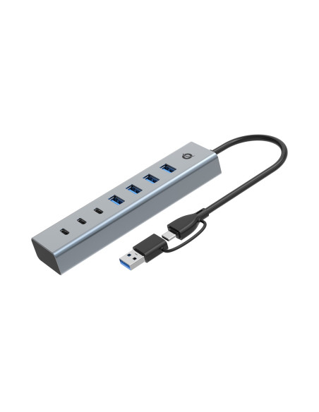 Conceptronic Hubbies20G Huby I Koncentratory Usb 3.2 Gen 1 (3.1 Gen 1) Type-C 5000 Mbit/S Szary