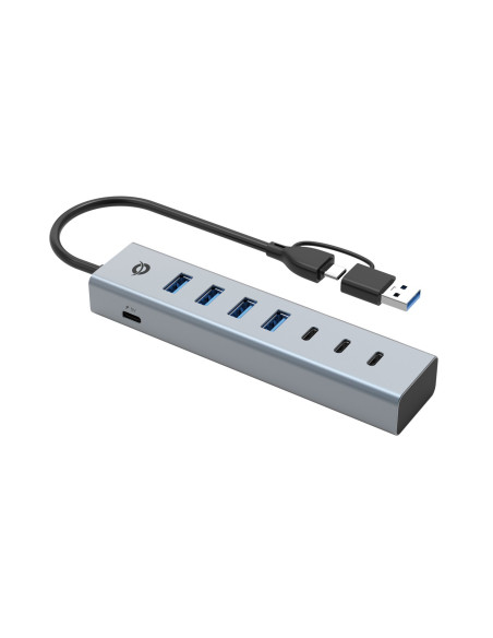 Conceptronic Hubbies20G Huby I Koncentratory Usb 3.2 Gen 1 (3.1 Gen 1) Type-C 5000 Mbit/S Szary