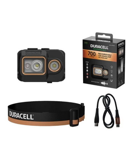 Duracell Dh700R Latarka Czołowa Czarny, Pomarańczowy
