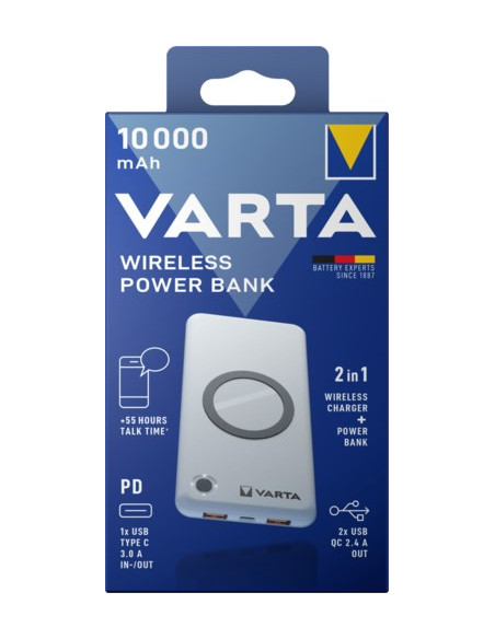 Varta 57913 Litowo-Polimerowy (Lipo) 10000 Mah Bezprzewodowe Ładowanie Biały