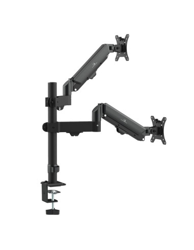 Uchwyt Na 2 Monitory Maclean, Sprężyna Gazowa, 17"-32", 2-10Kg, Czarny, Mc-136