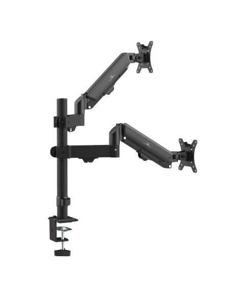 Uchwyt Na 2 Monitory Maclean, Sprężyna Gazowa, 17"-32", 2-10Kg, Czarny, Mc-136