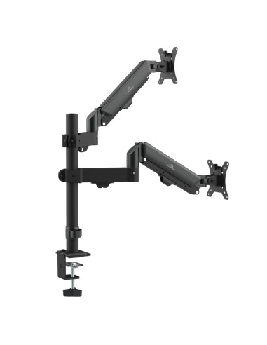 Uchwyt Na 2 Monitory Maclean, Sprężyna Gazowa, 17"-32", 2-10Kg, Czarny, Mc-136