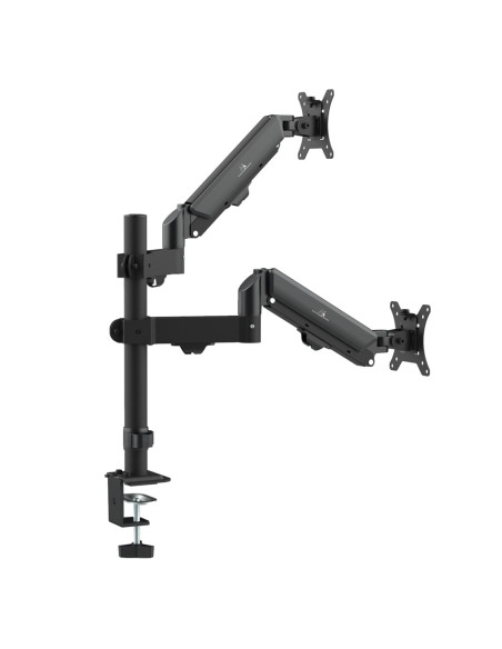 Uchwyt Na 2 Monitory Maclean, Sprężyna Gazowa, 17"-32", 2-10Kg, Czarny, Mc-136