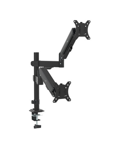 Uchwyt Na 2 Monitory Maclean, Sprężyna Gazowa, 17"-32", 2-10Kg, Czarny, Mc-136