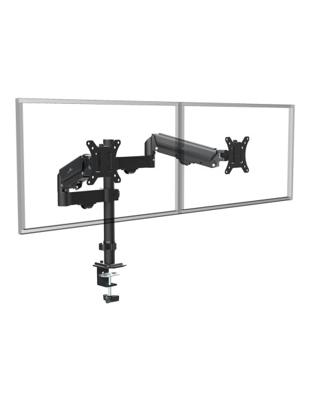 Uchwyt Na 2 Monitory Maclean, Sprężyna Gazowa, 17"-32", 2-10Kg, Czarny, Mc-136