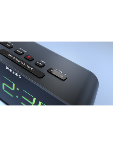 Philips Tar3306/12 Budzik Cyfrowy Budzik Czarny