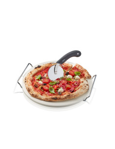 Zestaw: Nóż Do Pizzy + Kamień Ze Stojakiem Okrągły Darioso