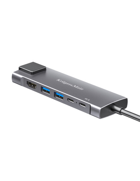 Adapter (Hub) Usb Typu C Na Hdmi/2X Usb3.0/2X Usb Typu C/Rj45