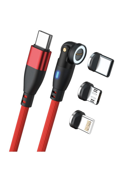 Realpower Magnetic Cable 100 Watt,1M,Rot Mit Adaptern