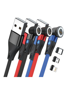 Realpower Magnetic Cable 3 Amp Set,1M,3 Kabel Mit Adaptern