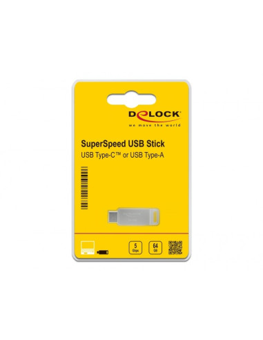 Delock Pendrive Usb-C + Typ-A 5 Gbps 64 Gb - Metalowa Obudowa