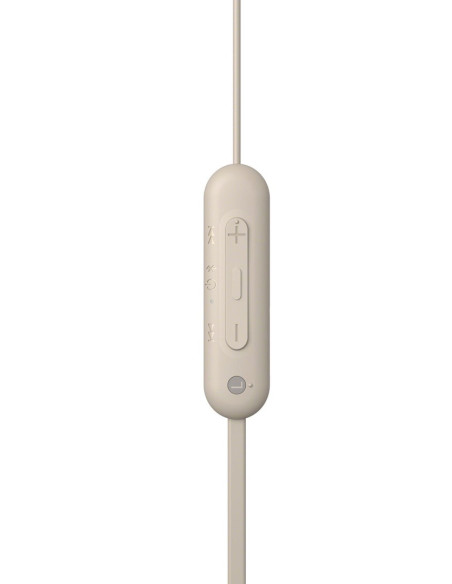 Sony Wi-C100 Zestaw Słuchawkowy Bezprzewodowy Douszny Połączenia/Muzyka Bluetooth Beżowy