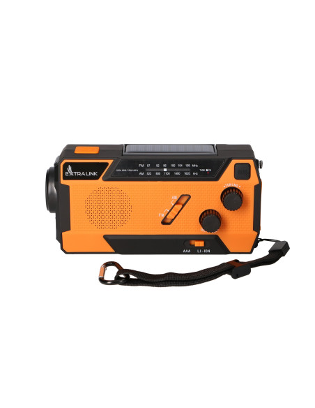 Extralink Ex.93746 Radio Awaryjne Solarne Z Korbka Dynamo Powerbank 4000Mah Z Latarka Sos Sr-4000 Przenośny Analogowy
