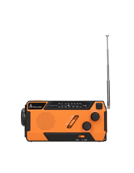 Extralink Ex.93746 Radio Awaryjne Solarne Z Korbka Dynamo Powerbank 4000Mah Z Latarka Sos Sr-4000 Przenośny Analogowy