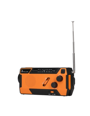 Extralink Ex.93746 Radio Awaryjne Solarne Z Korbka Dynamo Powerbank 4000Mah Z Latarka Sos Sr-4000 Przenośny Analogowy