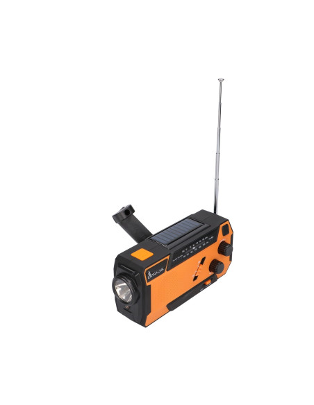 Extralink Ex.93746 Radio Awaryjne Solarne Z Korbka Dynamo Powerbank 4000Mah Z Latarka Sos Sr-4000 Przenośny Analogowy