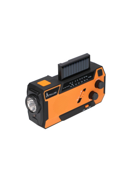 Extralink Ex.93746 Radio Awaryjne Solarne Z Korbka Dynamo Powerbank 4000Mah Z Latarka Sos Sr-4000 Przenośny Analogowy