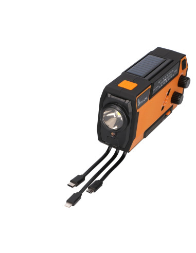 Extralink Ex.93746 Radio Awaryjne Solarne Z Korbka Dynamo Powerbank 4000Mah Z Latarka Sos Sr-4000 Przenośny Analogowy