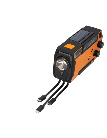 Extralink Ex.93746 Radio Awaryjne Solarne Z Korbka Dynamo Powerbank 4000Mah Z Latarka Sos Sr-4000 Przenośny Analogowy