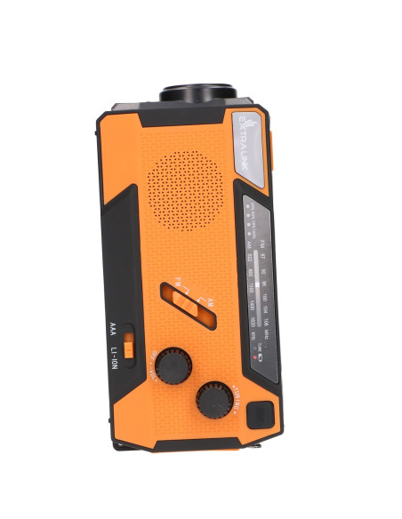 Extralink Ex.93746 Radio Awaryjne Solarne Z Korbka Dynamo Powerbank 4000Mah Z Latarka Sos Sr-4000 Przenośny Analogowy