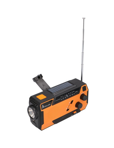 Extralink Ex.93746 Radio Awaryjne Solarne Z Korbka Dynamo Powerbank 4000Mah Z Latarka Sos Sr-4000 Przenośny Analogowy